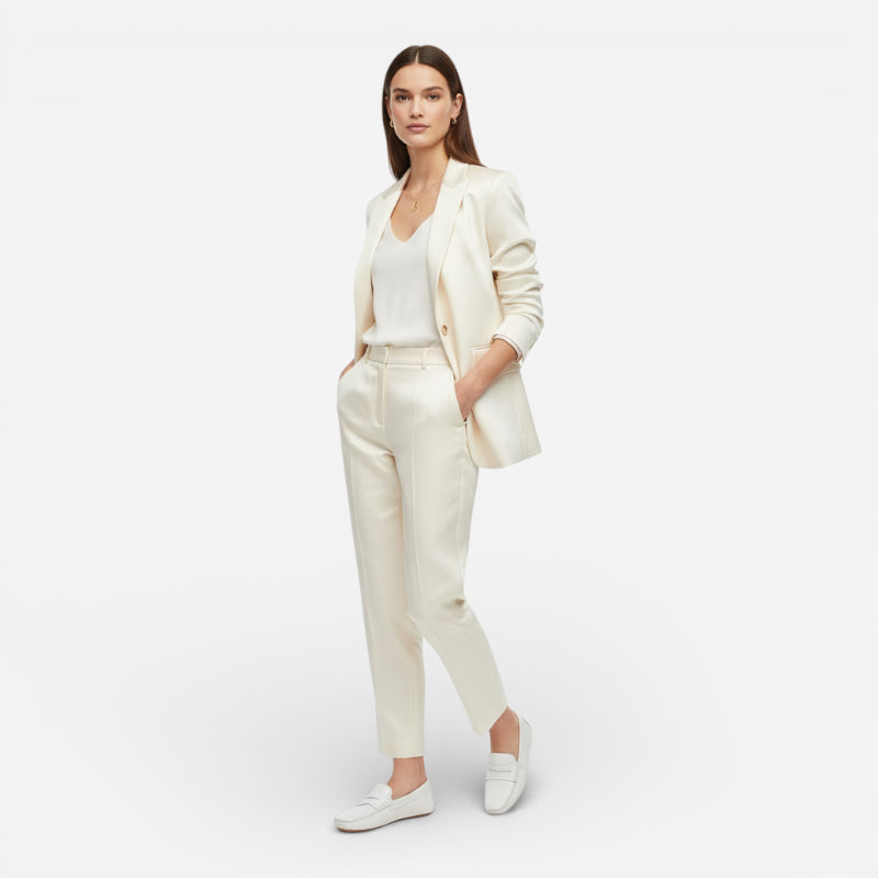 Mocassin Cuir Mat Blanc Femme