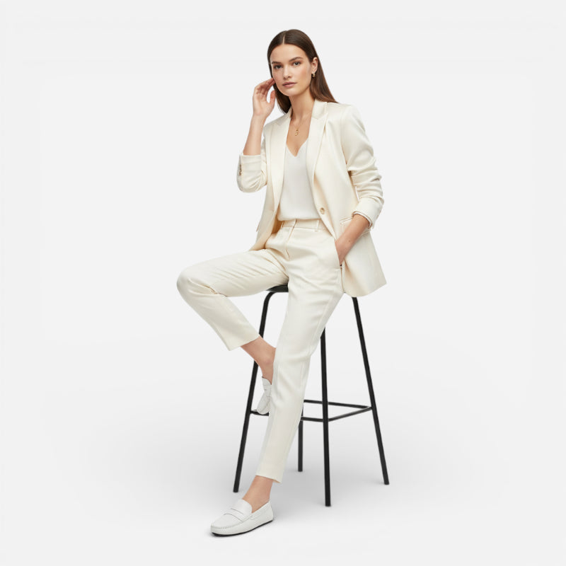 Mocassin Cuir Mat Blanc Femme