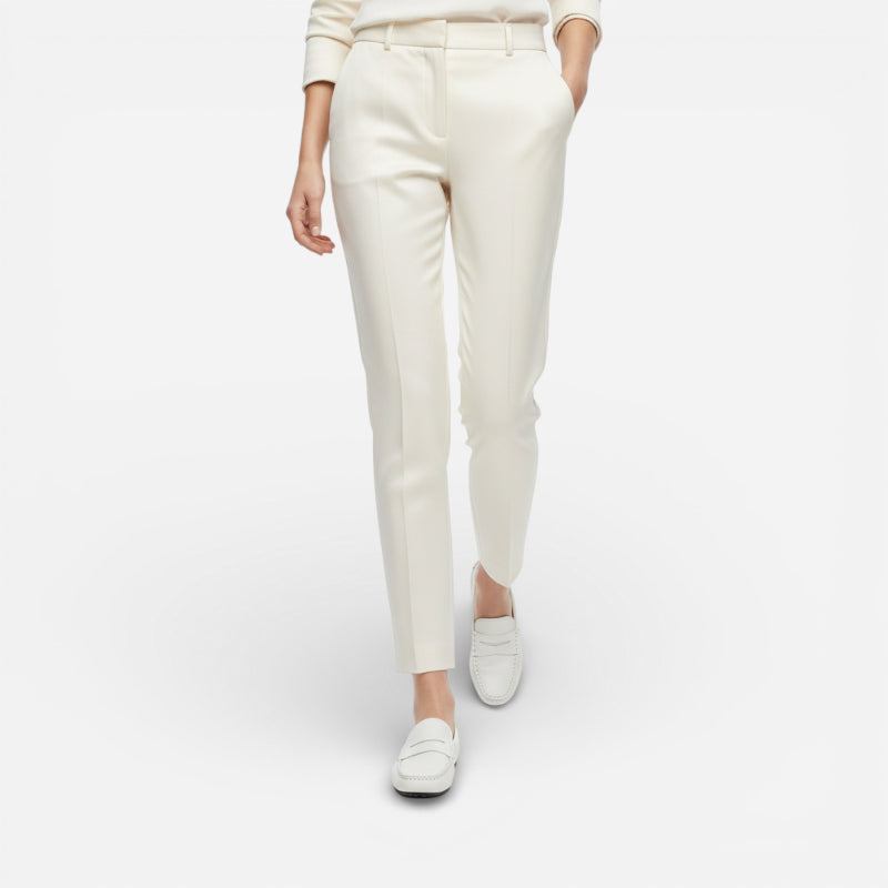 Mocassin Cuir Mat Blanc Femme