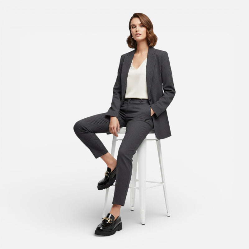 Mocassin En Cuir Noir Plateforme Vernis Brillant Chainette Femme