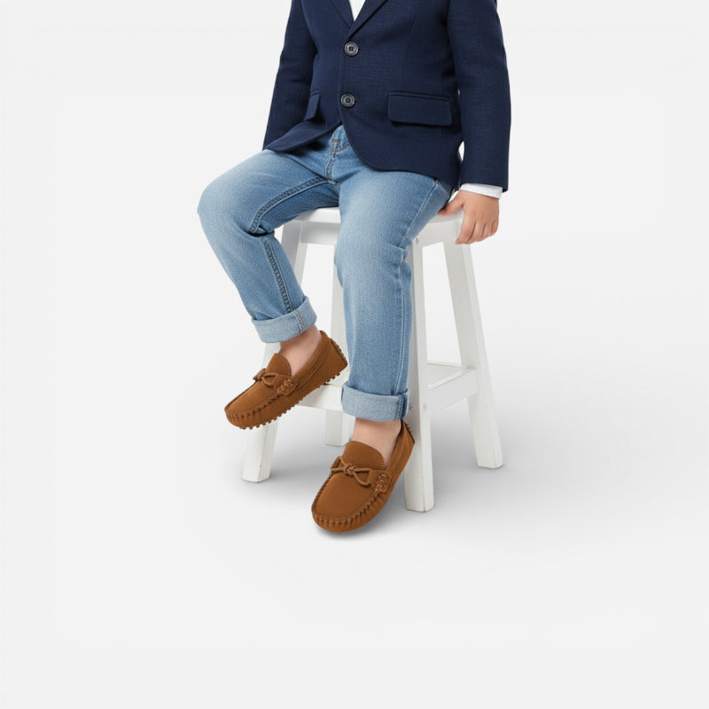 Mocassin En Daim Camel Pour Enfant