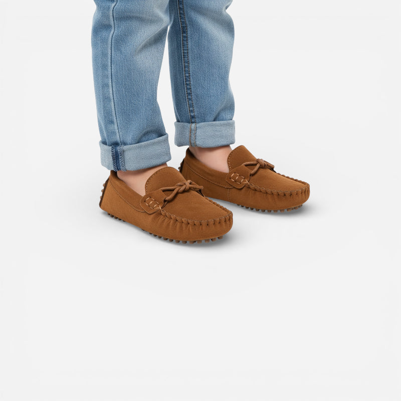 Mocassin En Daim Camel Pour Enfant