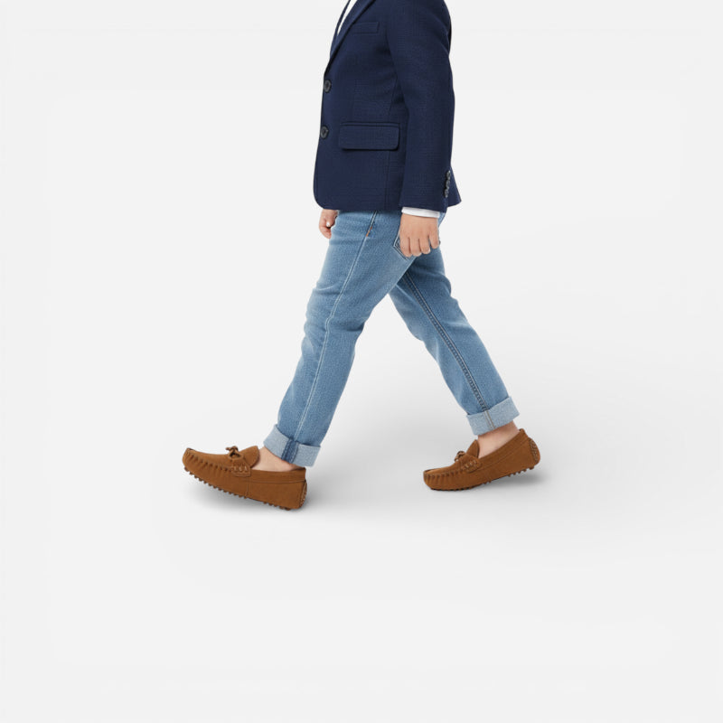 Mocassin En Daim Camel Pour Enfant