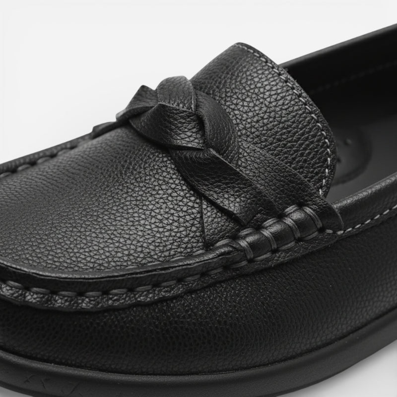 Mocassin Cuir Femme Noir