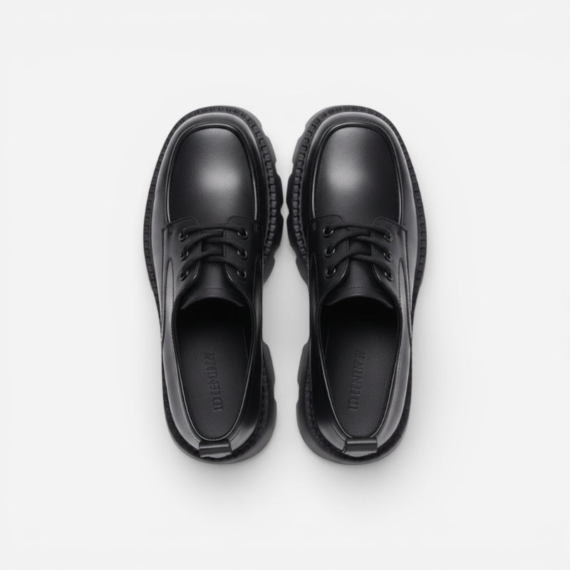 Mocassin À Lacet Plateforme Et Talon Noir Pour Femme