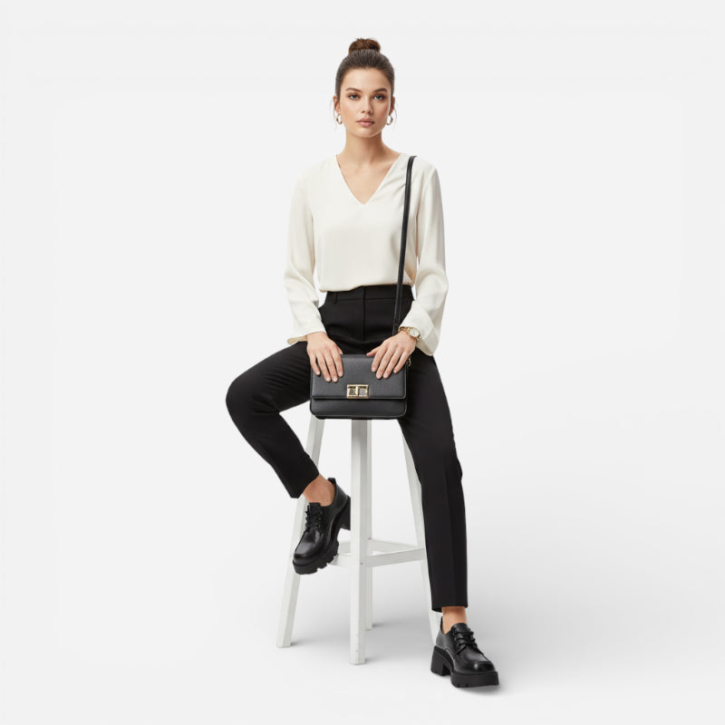 Mocassin À Lacet Plateforme Et Talon Noir Pour Femme