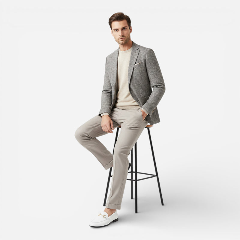 Mocassin Cuir Blanc Avec Mors Doré Chic Homme