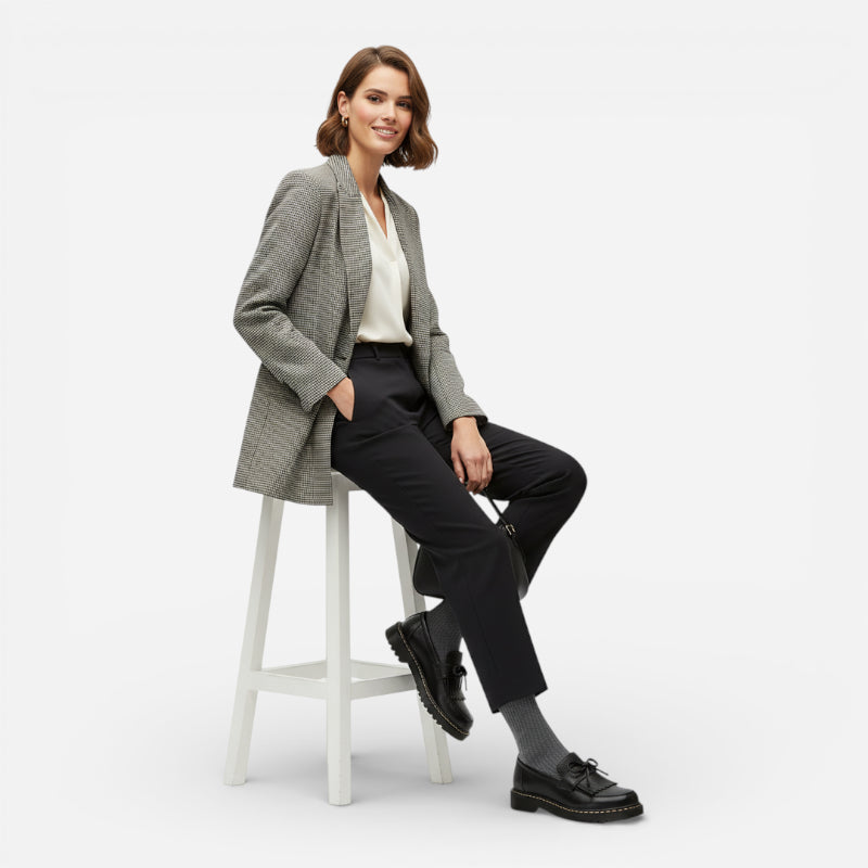 Mocassin Cuir Noir Indien Avec Frange Et Noeuds Papillon Femme