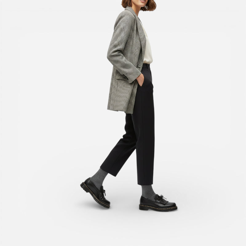 Mocassin Cuir Noir Indien Avec Frange Et Noeuds Papillon Femme