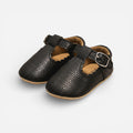 Mocassin Pour Bébé En Cuir Véritable Noir