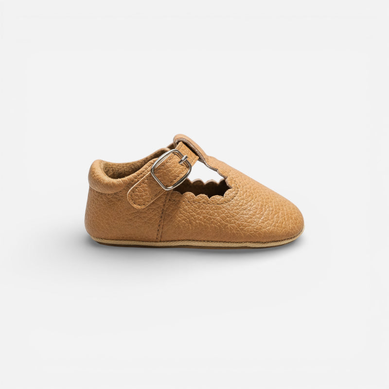 Mocassin Orthopédique Pour Bébé En Cuir Véritable Camel