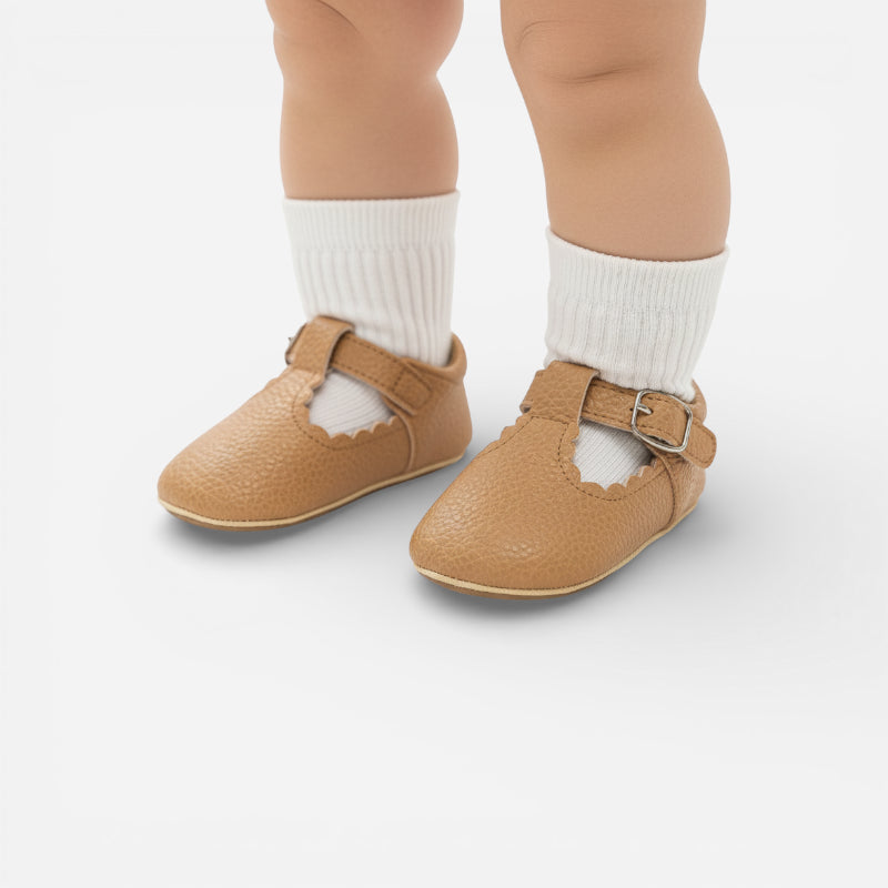 Mocassin Orthopédique Pour Bébé En Cuir Véritable Camel