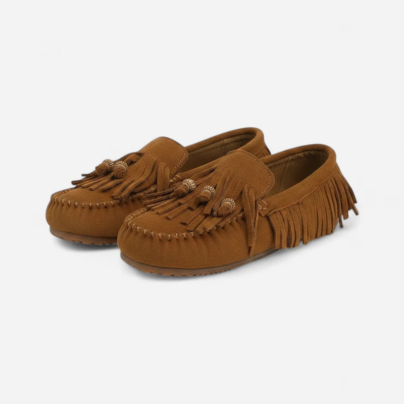Chausson Mocassin Indien Marron Pour Femme