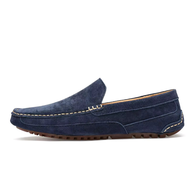Mocassin Daim Bleu Marine Homme