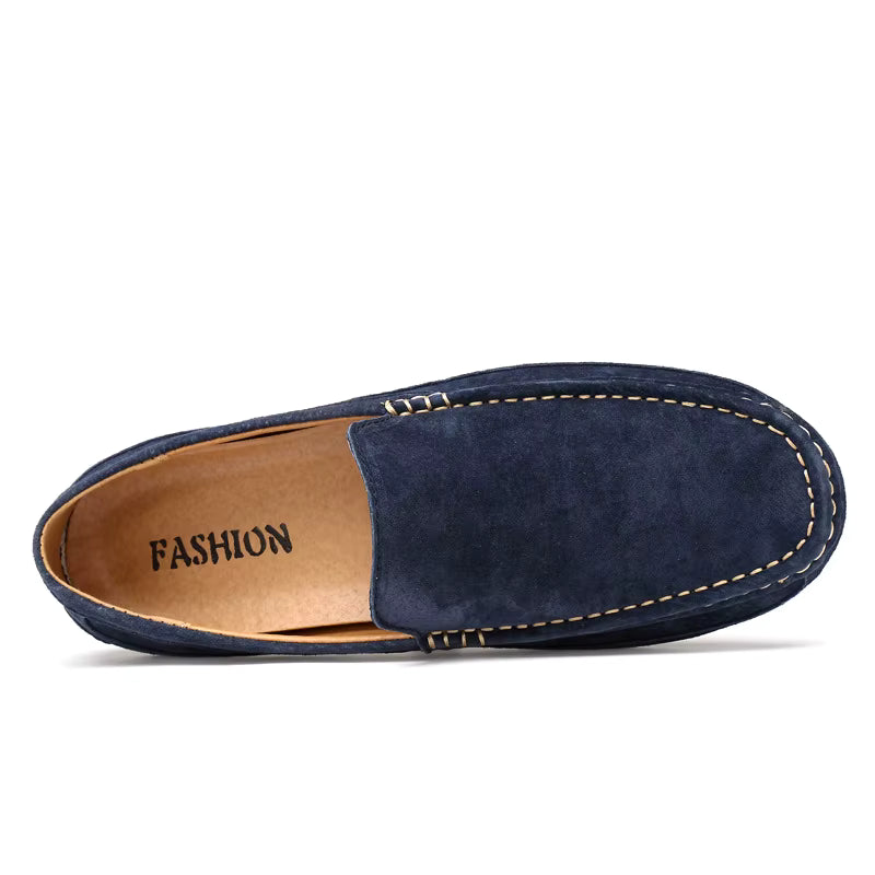 Mocassin Daim Bleu Marine Homme