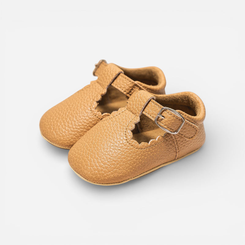 Mocassin Orthopédique Pour Bébé En Cuir Véritable Camel