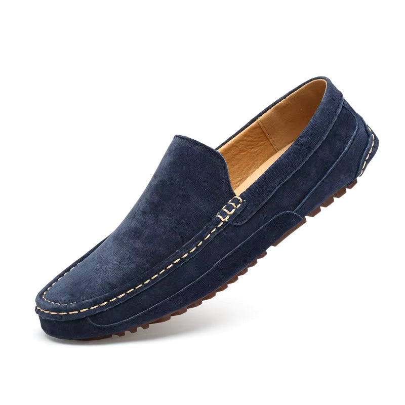 Mocassin Daim Bleu Marine Homme