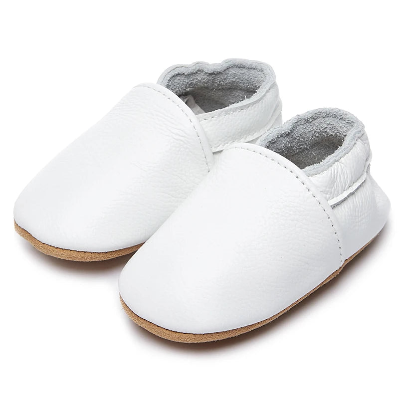 Mocassin Cuir Blanc Bébé