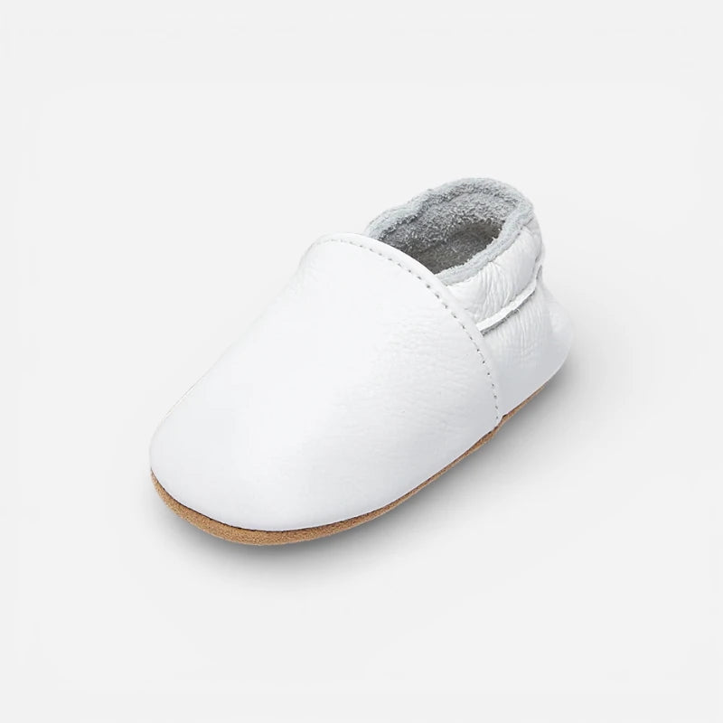 Mocassin Cuir Blanc Bébé