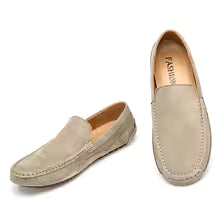 Mocassin En Daim Beige Pour Homme
