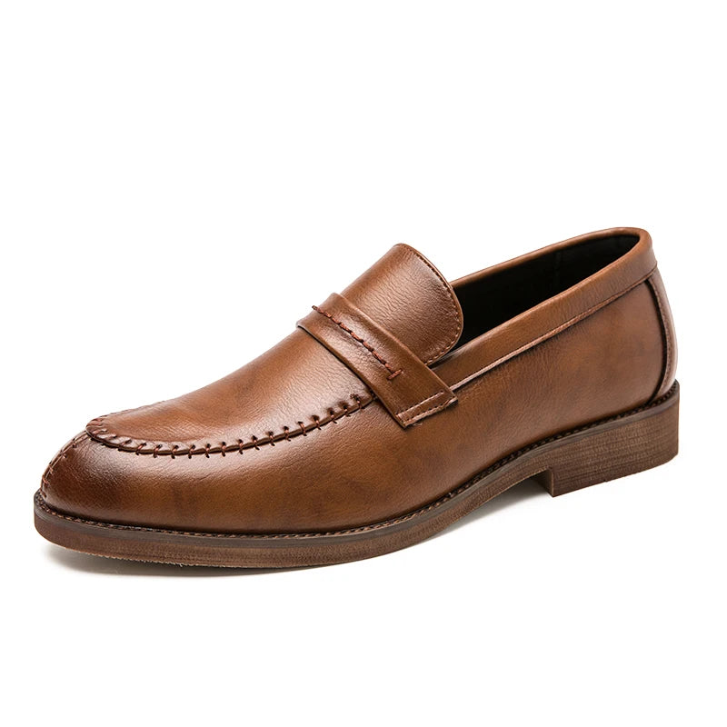 Mocassin Cuir Premium Marron De Ville Pour Homme