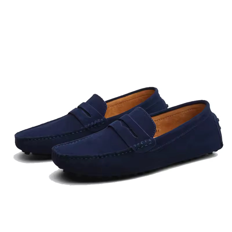 Mocassin Pour Homme Daim Bleu Marine