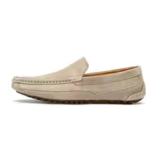 Mocassin En Daim Beige Pour Homme
