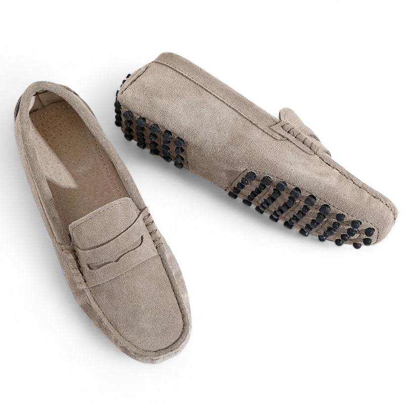 Mocassin Femme Daim Gris