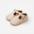 Mocassin Chausson Bébé En Cuir Véritable Orthopédique Beige