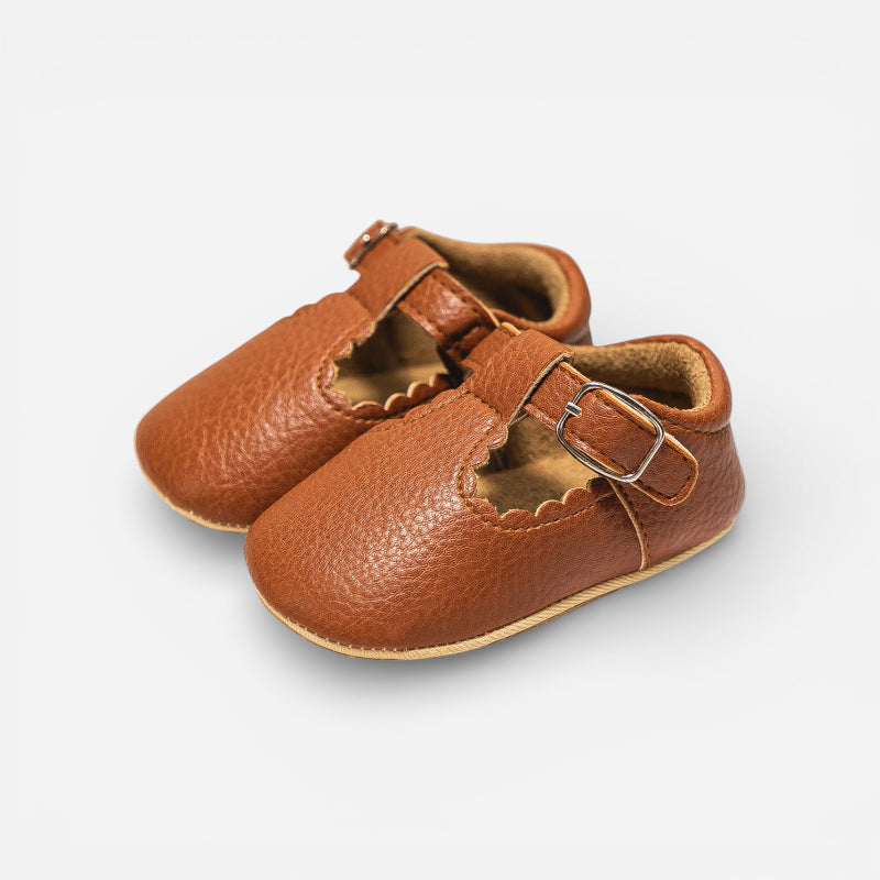Mocassin Orthopédique Pour Bébé En Cuir Véritable Marron