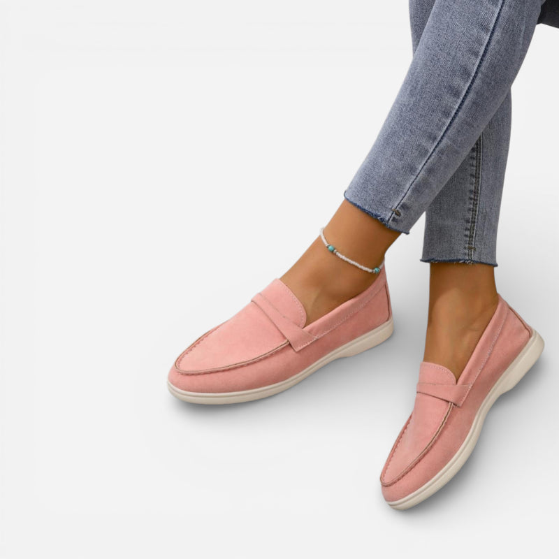Mocassin Femme En Daim Rose