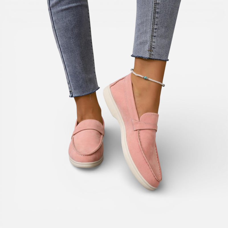 Mocassin Femme En Daim Rose