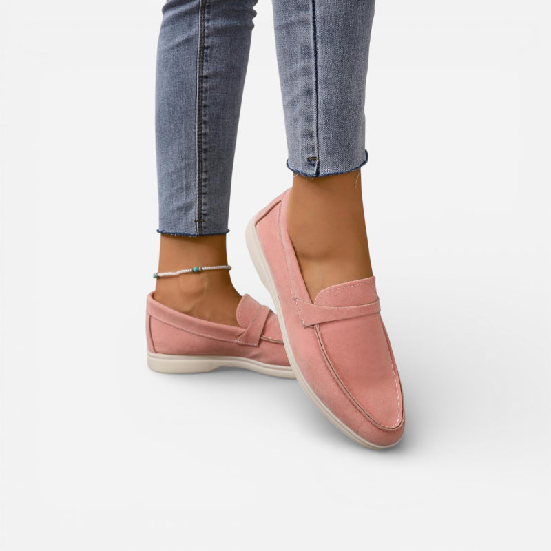 Mocassin Femme En Daim Rose