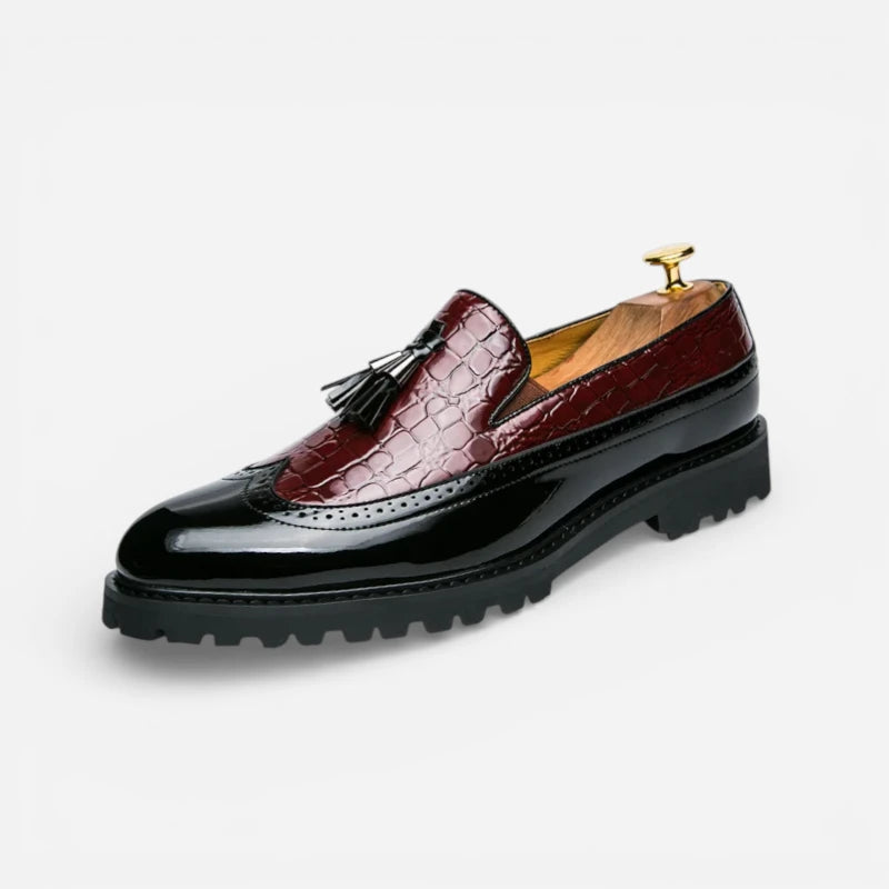 Mocassin En Cuir à Glands Compensé Pour Homme