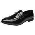 Mocassin En Cuir Noir Vernis Pour Costume De Mariage Homme