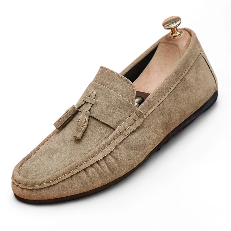 Mocassin En Daim Marron Clair Pour Bateau à Gland Homme
