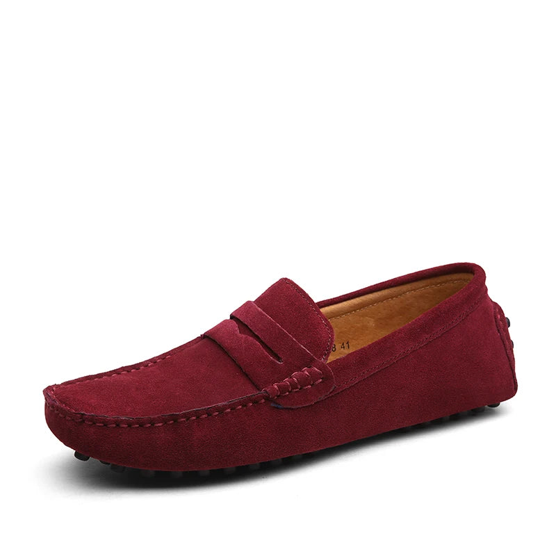 Mocassin Homme Bordeaux Daim