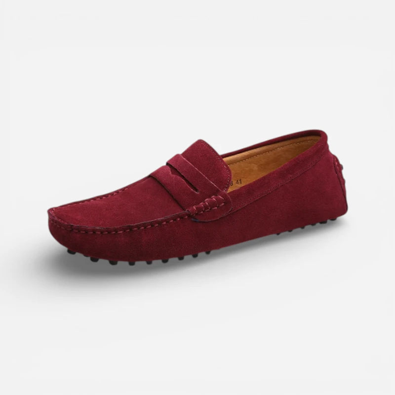 Mocassin Homme Bordeaux Daim