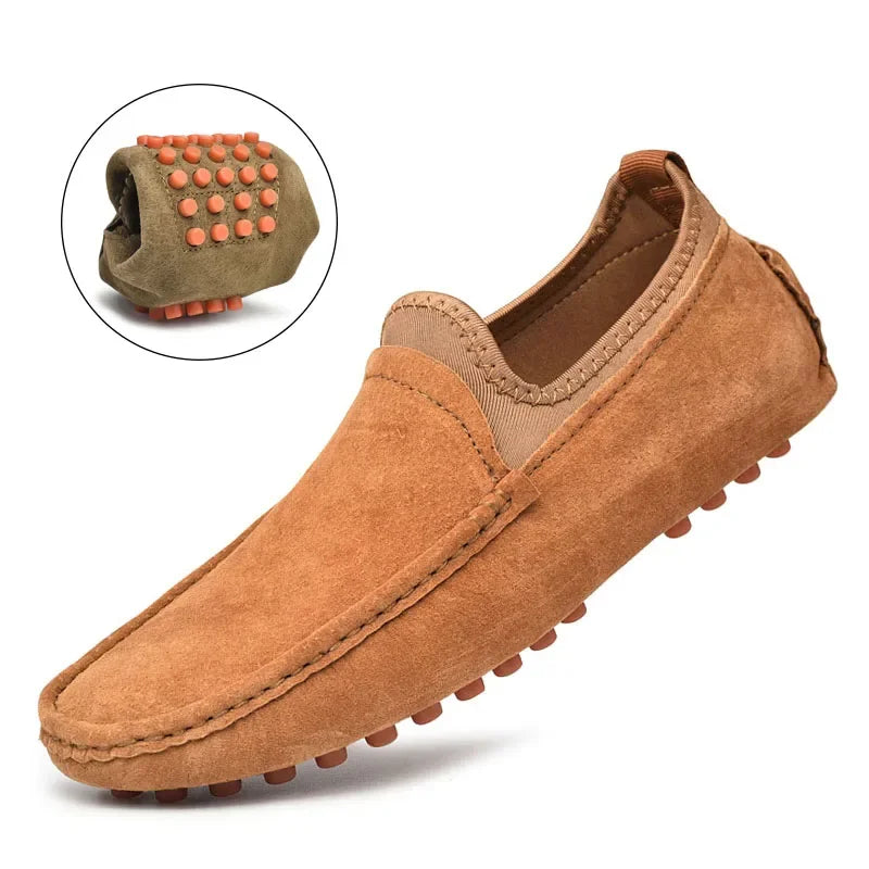 Mocassin Pour Homme En Daim Camel