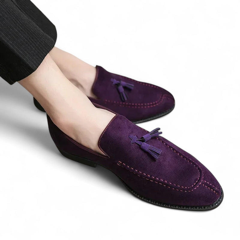 Mocassin Homme En Daim Violet Glands