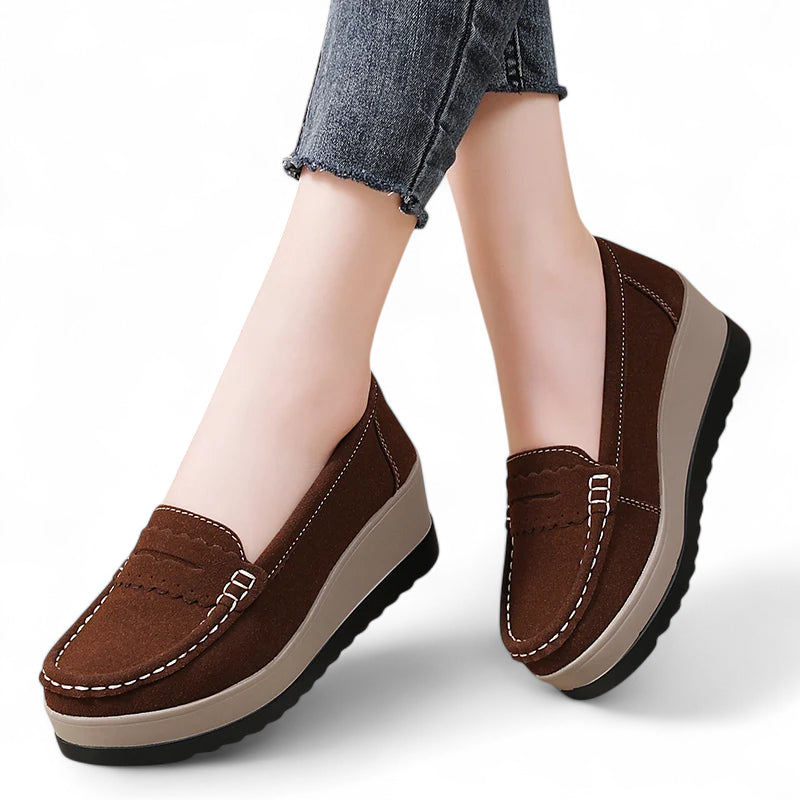 Mocassin Plateforme Marron Femme