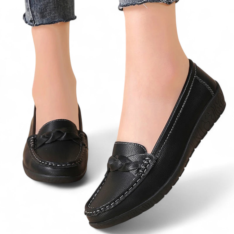 Mocassin Cuir Femme Noir