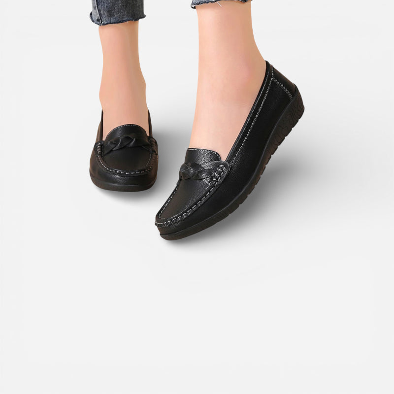 Mocassin Cuir Femme Noir