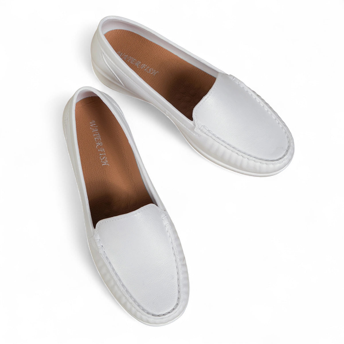 Chaussures Mocassins Blancs Femmes Cuir