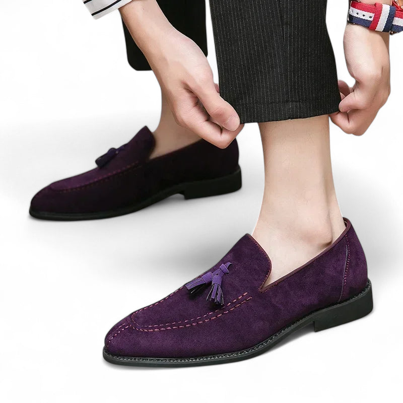 Mocassin Homme En Daim Violet Glands