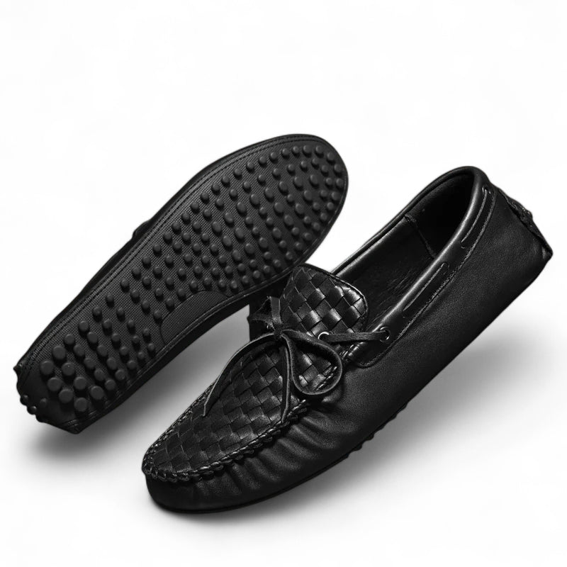 Mocassin En Cuir Tressé Mat Pour Homme