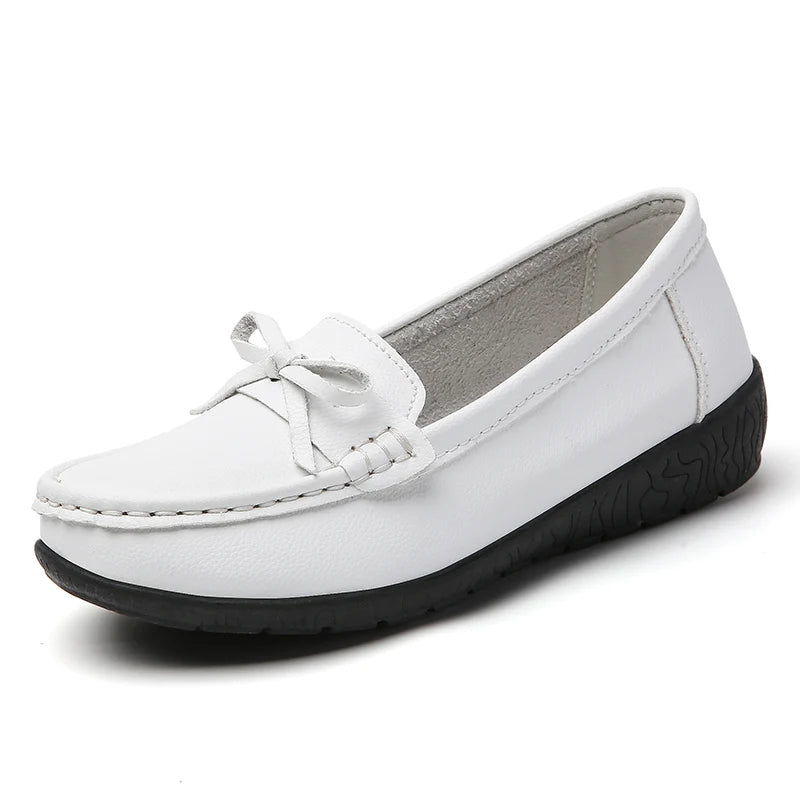 Mocassin Noeud Papillon Blanc
