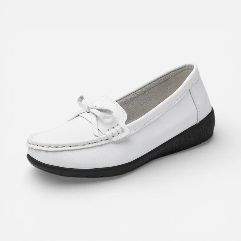 Mocassin Noeud Papillon Blanc
