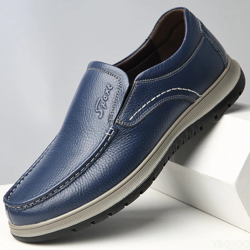 Mocassin En Cuir Bleu Marine épais Pour Homme