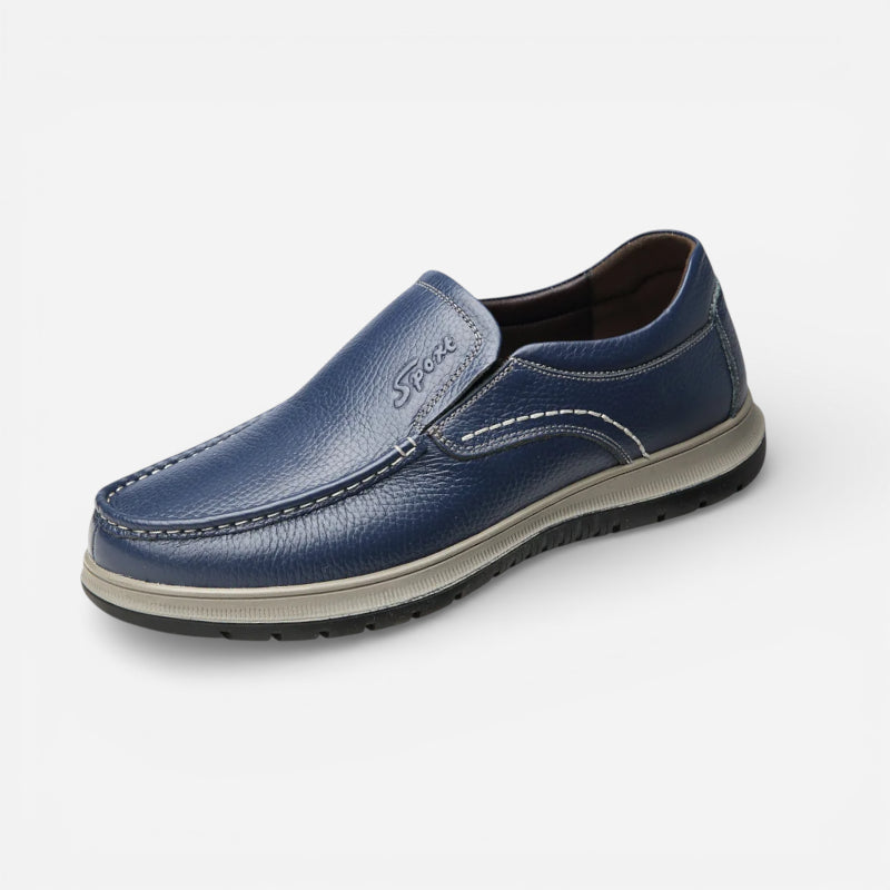 Mocassin En Cuir Bleu Marine épais Pour Homme